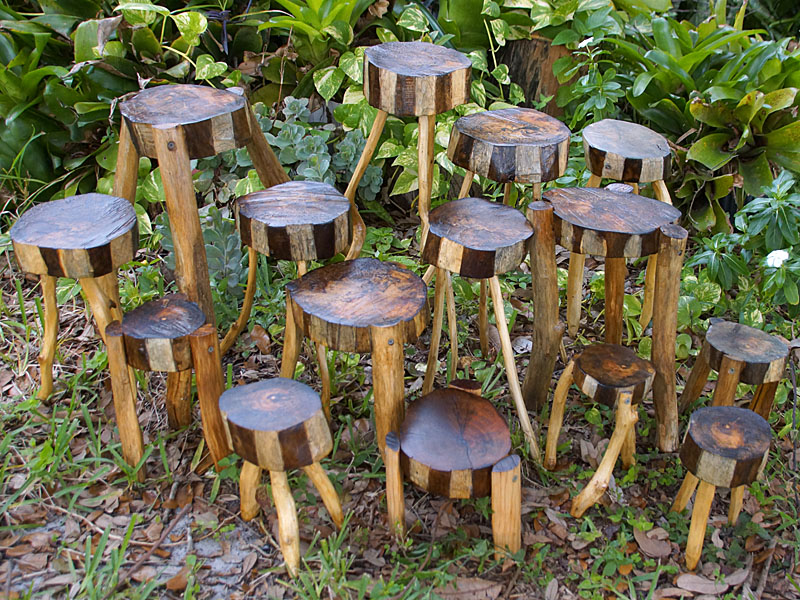 Rustic wood plant stands