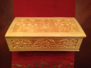 Wood-carved rustic box