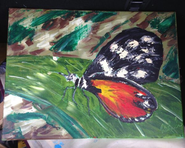 rustic butterfly painting