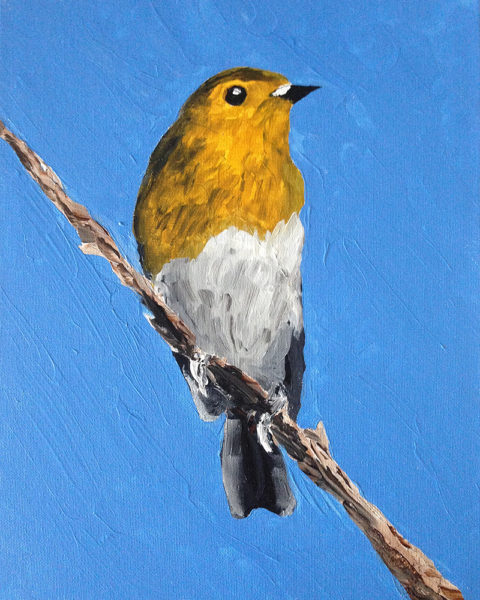 rustic garden bird painting