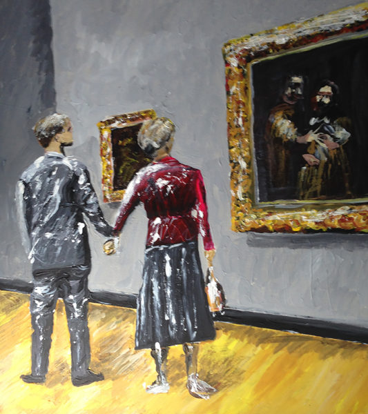 painting of couple in museum