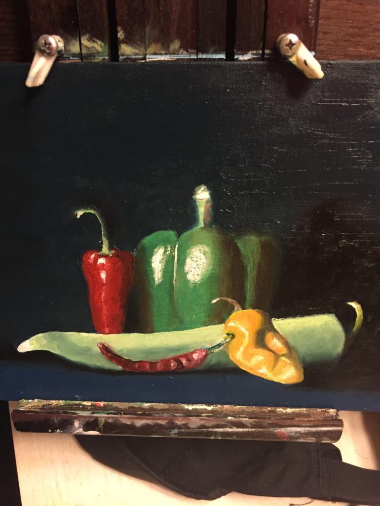 Oil Painting of Peppers