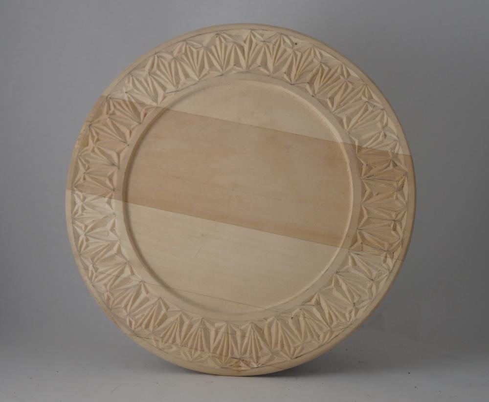 Chip wood carved charger / plate