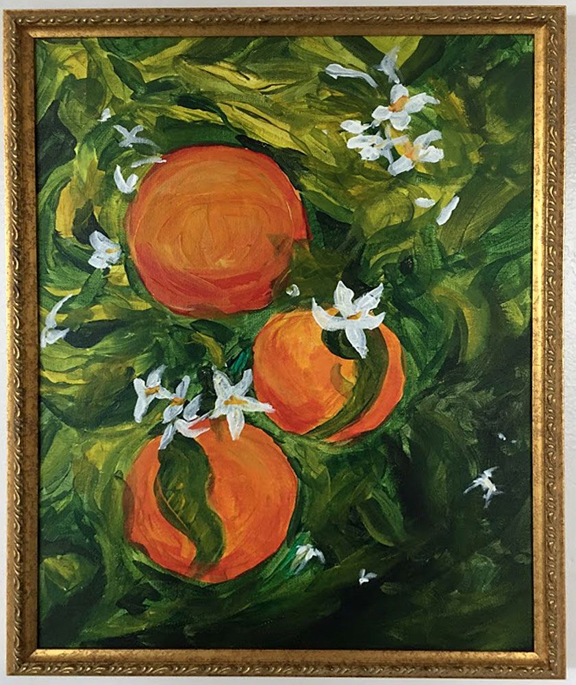 Acrylic painting of oranges