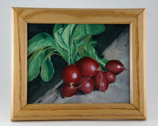 Oil painting of radishes