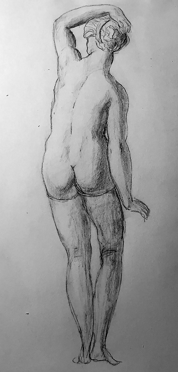 Female Nude Pencil Drawing