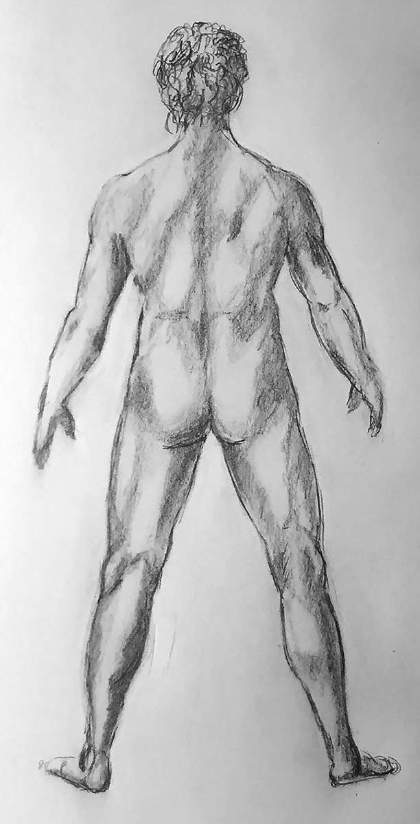 Drawing of Male Nude After Leonardo da Vinci