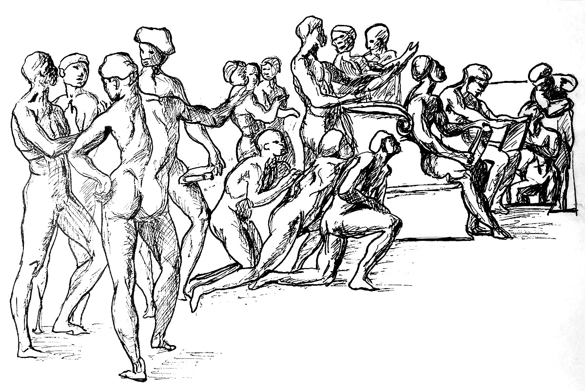 Study of the Disputa After a Drawing by Raphael
