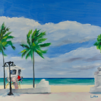 11”x14” Oil Painting of a Beach in South Florida on Panel