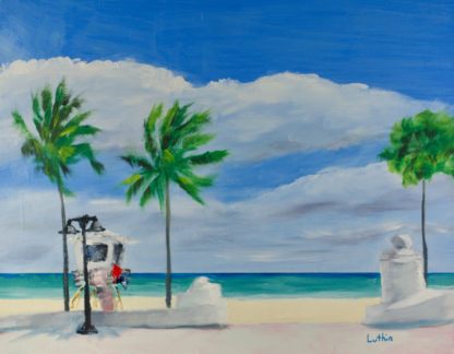 11”x14” Oil Painting of a Beach in South Florida on Panel