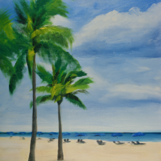 11”x14” Oil Painting of a Beach in South Florida on Panel