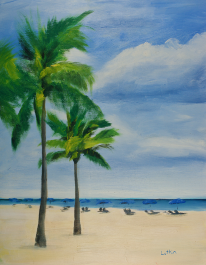 11”x14” Oil Painting of a Beach in South Florida on Panel