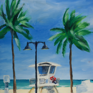 11”x14” Oil Painting of a Beach in South Florida on Panel