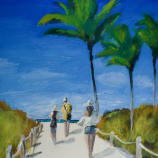 11”x14” Oil Painting of a Beach in South Florida on Panel