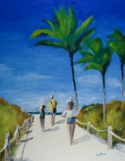 11”x14” Oil Painting of a Beach in South Florida on Panel