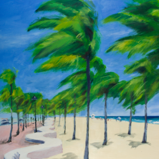 11”x14” Oil Painting of a Beach in South Florida on Panel