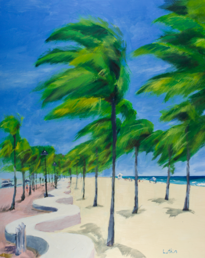 11”x14” Oil Painting of a Beach in South Florida on Panel