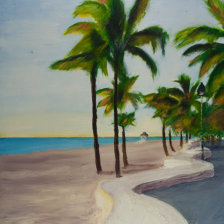 11”x14” Oil Painting of a Beach in South Florida on Panel