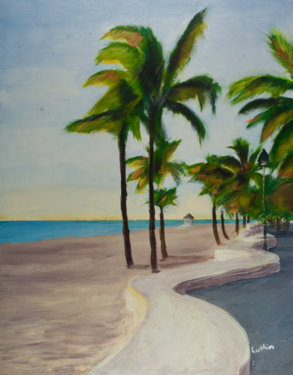 11”x14” Oil Painting of a Beach in South Florida on Panel
