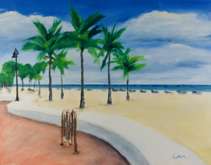 11”x14” Oil Painting of a Beach in South Florida on Panel