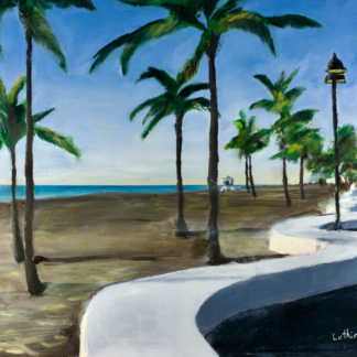 11”x14” Oil Painting of a Beach in South Florida on Panel