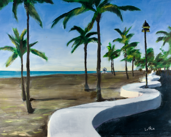 11”x14” Oil Painting of a Beach in South Florida on Panel